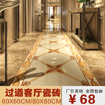 抛晶砖拼图 抛金砖拼花地毯地心 600玄关入户客厅过道瓷砖金色800
