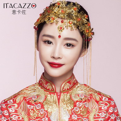 手绘古风女子凤冠