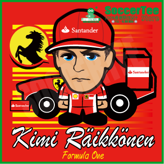 soccertee q版f1赛车t恤 法拉利车队 基米&middot;莱科宁 kimi