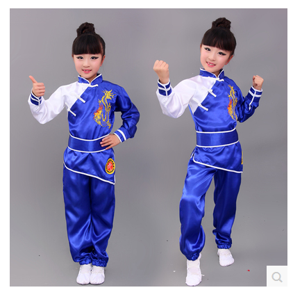 儿童武术表演出服装长袖少儿中国功夫练功服幼儿古装图片