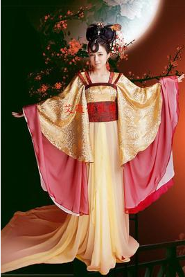 表演服古装美女冬款演出服古代女士唐朝服装新款汉服图片