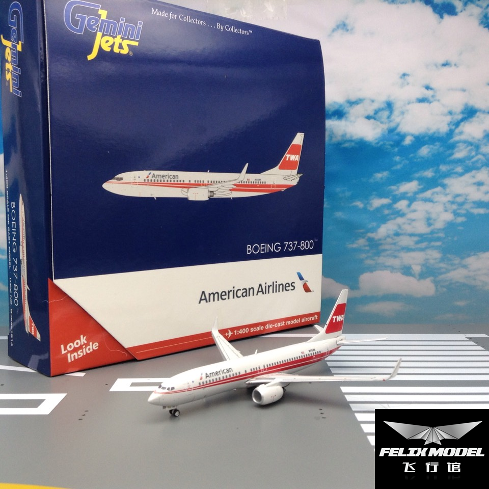 新geminijets gjaal1514 美国航空 b737-800w twa复古涂装 1:400