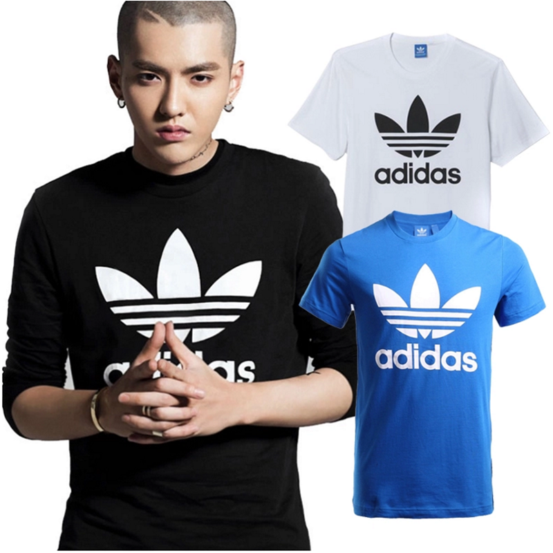 阿迪达斯三叶草adidas16秋男子大logo运动短袖t恤aj8828 aj8830图片