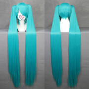 taobao agent 主宰者 V家-初音miku 葱绿色双虎口夹马尾COSPLAY假发 042A 特价