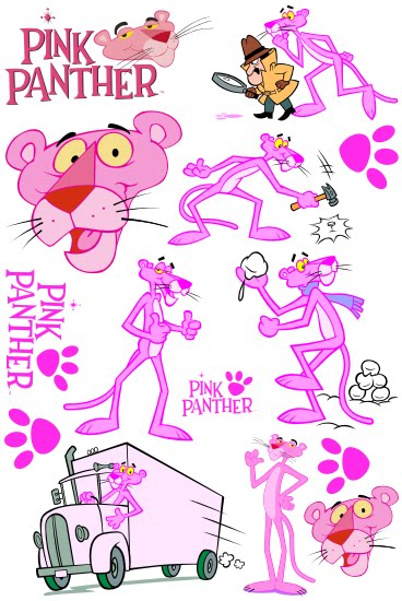 m码 f0075-粉红豹pink panther-潮牌贴纸 笔记本电脑 旅行箱贴纸