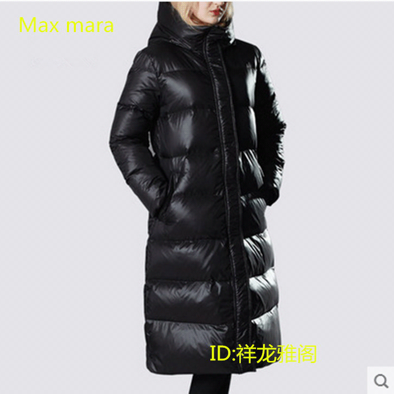 max mara2015冬装欧洲站奢侈大牌新款修身长款保暖白鹅绒女羽绒服