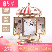 Rotating custom lettering photo music box Music box creative wedding Tanabata Valentines Day gift for girlfriend and wife
