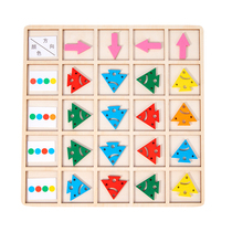 Directions Colors Wooden Toys Early Teach Color Enlightenment Children Logic Training Building Blocks Cognitive Desktop Games