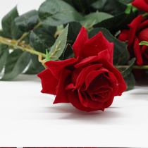 Single Branch Red Rose Flower Studio Photo-Prop Simulation Flower Wedding photo Items Living Room Decoration Flowers long pole flower arrangement