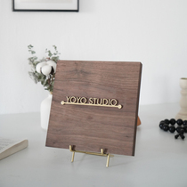 Simple modern brass porcelain tray tray tray holder metal photo frame bracket certificate shop flat tray