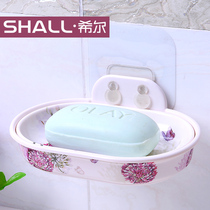 Hill toilet soap box soap holder creative sucker soap box wall-mounted non-hole bathroom drain soap box