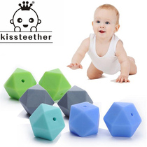 New DIY17mm food grade silicone hexagonal octagonal beads baby molars nipple chain necklace accessories