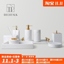 DecoTalk jazz white marble bathroom kit Nordic bathroom wash ornaments light luxury model room accessories