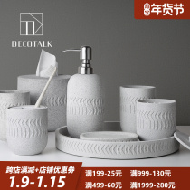 DecoTalk Nordic triangle bathroom four pieces five pieces six pieces seven pieces set Homestay model bathroom decoration