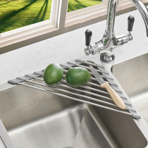 Drain rack Triangle sink folding drain plate Kitchen balcony pool water control rack drain basket 304 stainless steel