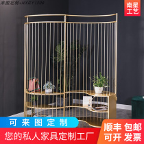 Nanxing creative S-shaped shelf screen ins art simple floor-to-ceiling screen stitching light luxury metal curve partition