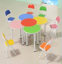 Middle School Students Class Table And Chairs Fine Art Tutoring Color Training Course Table Round Negotiation Table Fewer Children Kindergarten Book Table And Chairs