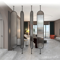 Nordic light luxury screen can be rotated Changhong tempered glass simple modern living room to cover the entrance of stainless steel