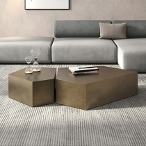 Modern simple light luxury bronze brushed coffee table combination designer creative stainless steel living room special-shaped coffee table table