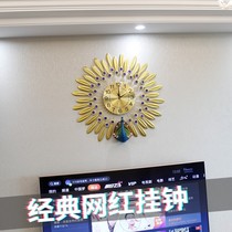 Peacock clock wall clock living room atmospheric home fashion mute hanging watch modern simple decorative personality creative clock