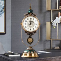 European style retro clock home desktop light luxury American clock creative placement desk clock sitting clock living room clock ornaments