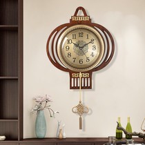 New Chinese wall clock living room Chinese style watch home fashion atmosphere light luxury pure copper solid wood clock Wall Classical