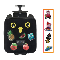 Swiss micro-high lazy travel trolley case Velcro Page Rocket Letter Fruit DIY Cartoon Sticker