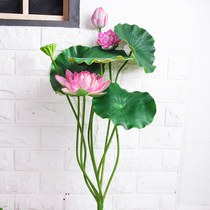 Simulation lotus fake lotus leaf new Chinese style floor flower art pool decoration flower for Buddhist plastic flower living room emulation flower