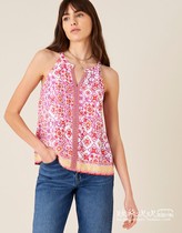 UK 04 27 Famous Monsoon womens new sling print sweet Joker shirt