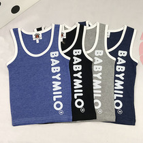 Childrens cotton summer new male and female childrens vest children cartoon sleeveless T-shirt medium-size child base shirt