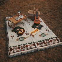 Picnic cloth mat waterproof ins ethnic wind proof mat outdoor camping mat equipment supplies bohemian carpet