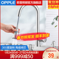OPPLE Kitchen Faucet Household Vegetable Washing Pot Faucet Cold and Hot Water Tank Single Cold Copper Washing Pot Rotating Q