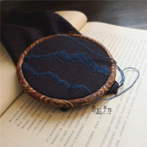 Yuanshan handmade embroidered linen handkerchief ancient men and women friends birthday gift diy material bag