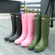 Foreign trade British classic high tube waterproof fashion womens rain boots Autumn and winter with womens rain shoes Rubber shoes Water boots galoshes