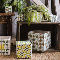 (Han) Oxygen series cube cement flower pot vase decoration storage ornaments fresh art style