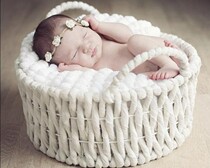 New Shadow Building Photography Props Children Photo Props 100 Days Baby Basket 100 Days Basket Baby Photo White Basket