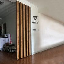 Solid Wood Nordic partition screen decoration wooden strip living room hollow iron column porch log grille no hole