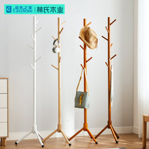  Lins wood solid wood simple coat rack floor-to-ceiling bedroom net red Nordic simple household hanging clothes rack LS176