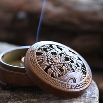 Sugong copper incense burner Zen retro nostalgic tea ceremony three-legged ding incense burner Household pure copper lotus agarwood stove