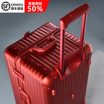 Suitcase large capacity large 32 inch sturdy and durable thickened large leather case pull bar case female suitcase universal wheel