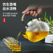 Japanese high temperature resistant hammer pattern glass pot cooking teapot Electric ceramic stove special kettle Copper handle beam pot Tea maker