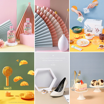 ins Wind Net red Morandi double-sided PVC card paper photo props pose gourmet milk tea still life hand jewelry jewelry jewelry small jewelry white shooting big background paper solid color photography background cloth