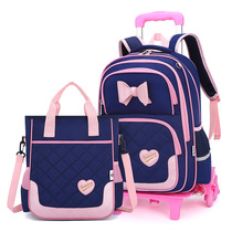 Babu Bean Childrens Tie Bag Elementary School Students One 23 to six Grade Girls Large-capacity Girls Climbing Backpack