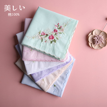 And wood scoog SoShow pure cotton handkerchief lady handkerchief embroidered sweaty sweaty sweaty-gufeng-style towel embroidery new
