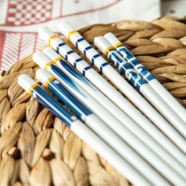 WUXIN Japanese ceramic chopsticks Net Red household porcelain chopsticks public chopsticks light luxury style set new family fast 10 pairs