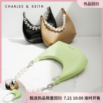 (Hot product return)CHARLES & KEITH female CK2-40151047 portable armpit pearl chain dumpling bag