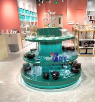 Round Nakajima cabinet Cosmetics store display cabinet Bags shoes double-sided cabinet Booth boutique jewelry Art display cabinet