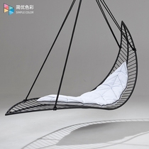 Rocking chair swing basket outdoor designer leaf wrought iron color homestay Leisure Hotel Villa outdoor hammock