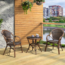 Rattan chair Three sets of balcony small table and chairs Composition Outdoor Leisure terrace Tea chairs One table Two chairs Balcony Rattan chairs