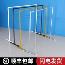 Clothing store display rack Water pipe stall rack womens clothes hanger galvanized gantry frame floor-standing drying clothes rack bag